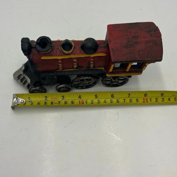 Vintage Cast Iron Toy Red/Black Train Steam Engine Locomotive 9"x2.5" - Picture 13 of 13